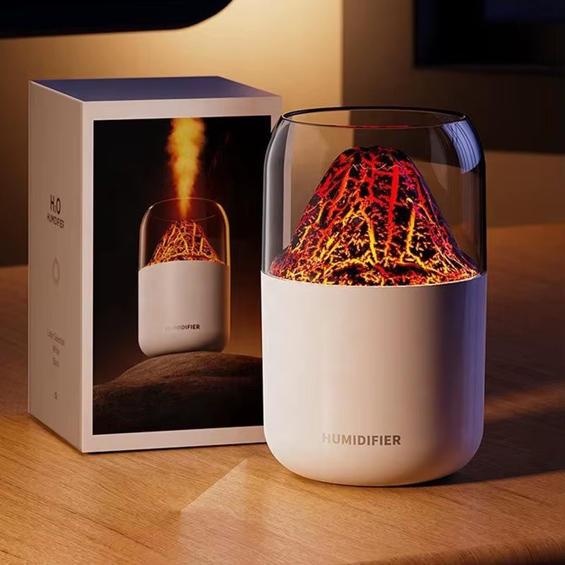 Volcano-Inspired Portable Aromatherapy Humidifier with LED Night Light for Home, Office, and Car