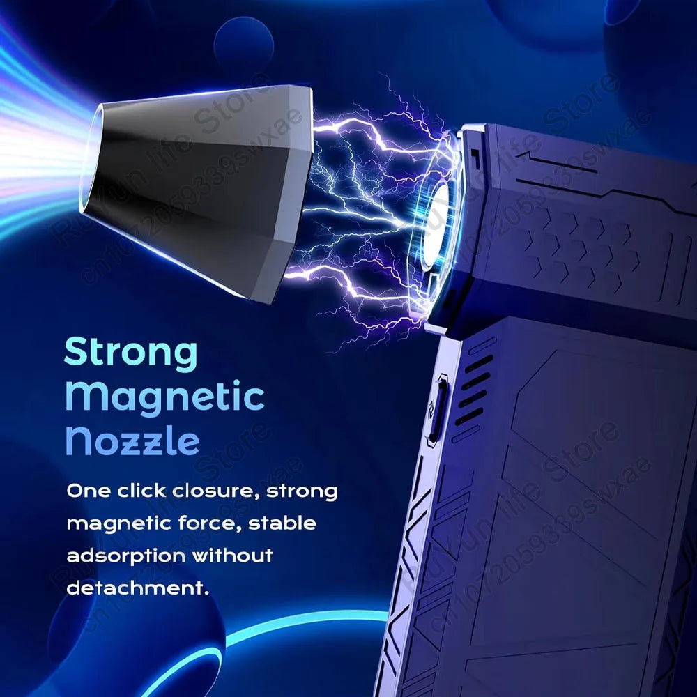 Powerful Mini Turbo Jet Fan Electric Air Duster - Adjustable 3 Speed Cleaning Blower for Cars and Electronics