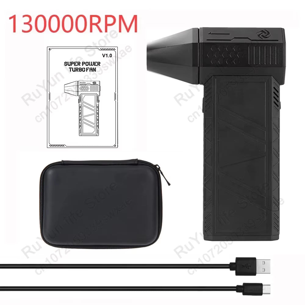 Powerful Mini Turbo Jet Fan Electric Air Duster - Adjustable 3 Speed Cleaning Blower for Cars and Electronics