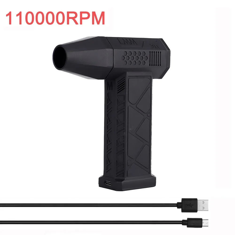 Powerful Mini Turbo Jet Fan Electric Air Duster - Adjustable 3 Speed Cleaning Blower for Cars and Electronics